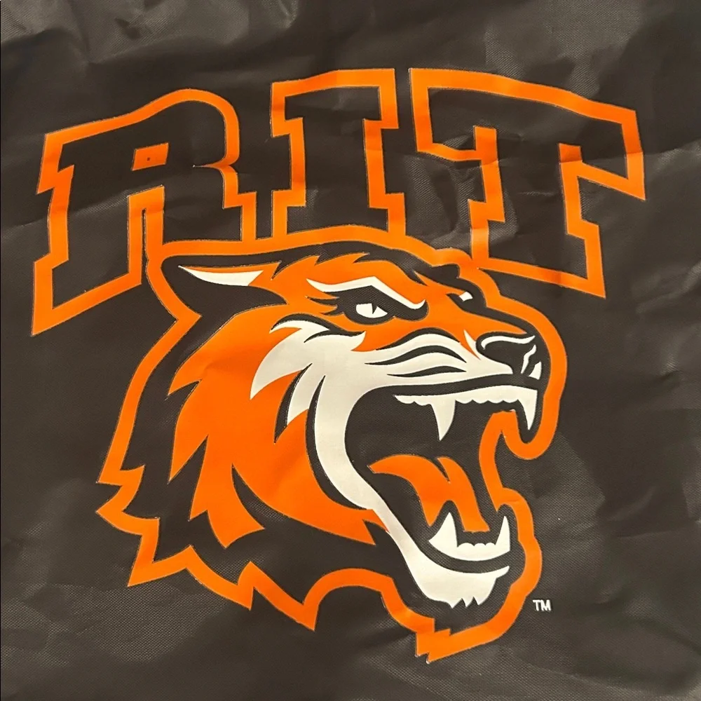 RIT Black Drawstring Bag Rochester Institute of Technology 14”x17”